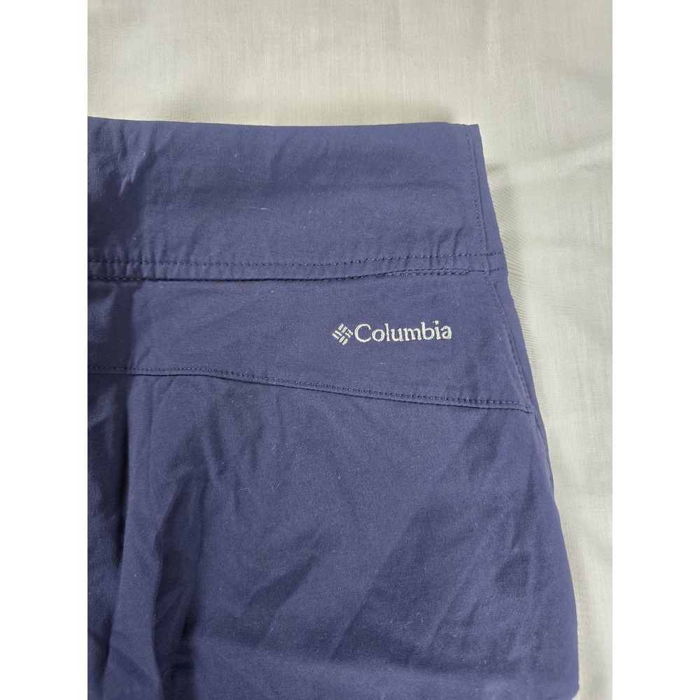 Columbia Shorts Womens 4 Blue Stretch Chino Hiking Nylon Blend Pockets Summer - Picture 10 of 10